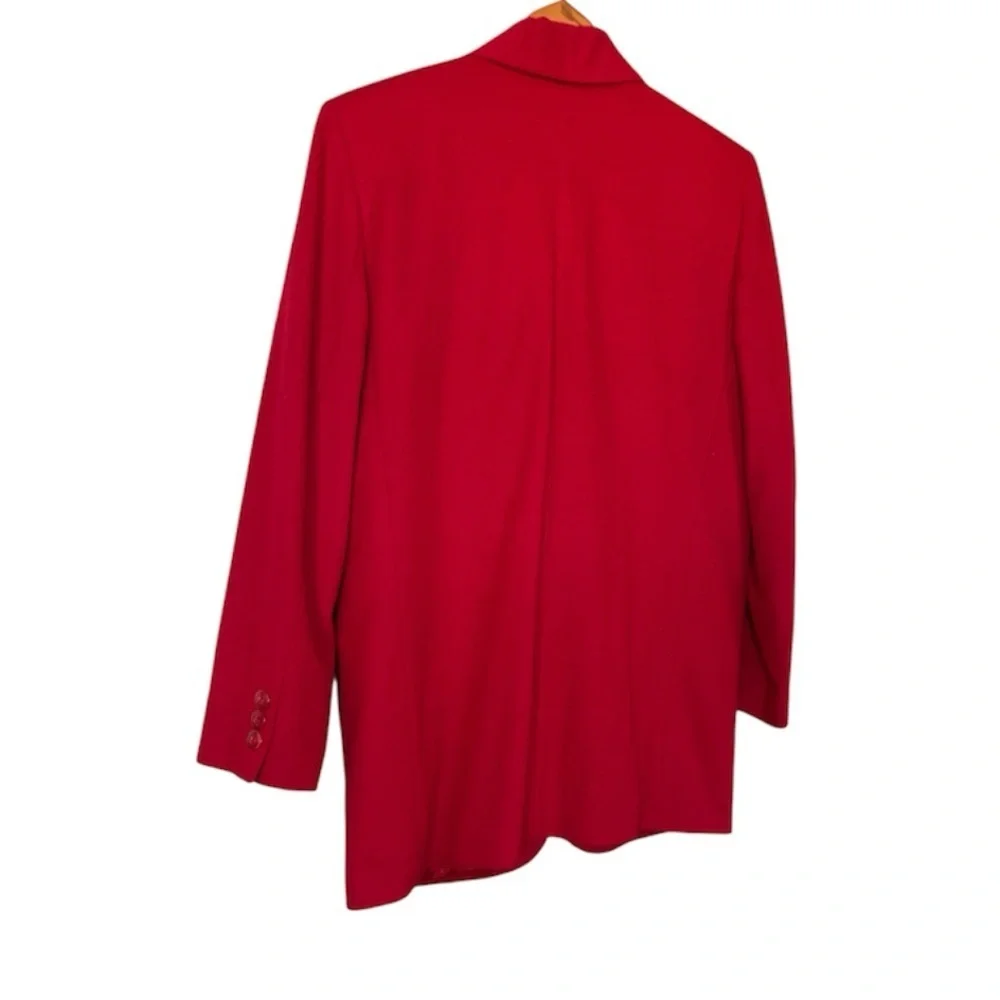 Vintage VALERIE STEVENS Wool & Cashmere Blend Long Boxy Blazer, Size 12 - Picture 6 of 10